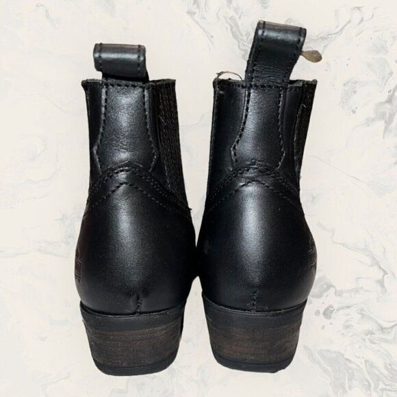 Harley Davidson Curwood Black Leather Biker Fashion Bootie Women’s Size 7.5M - Picture 3 of 8